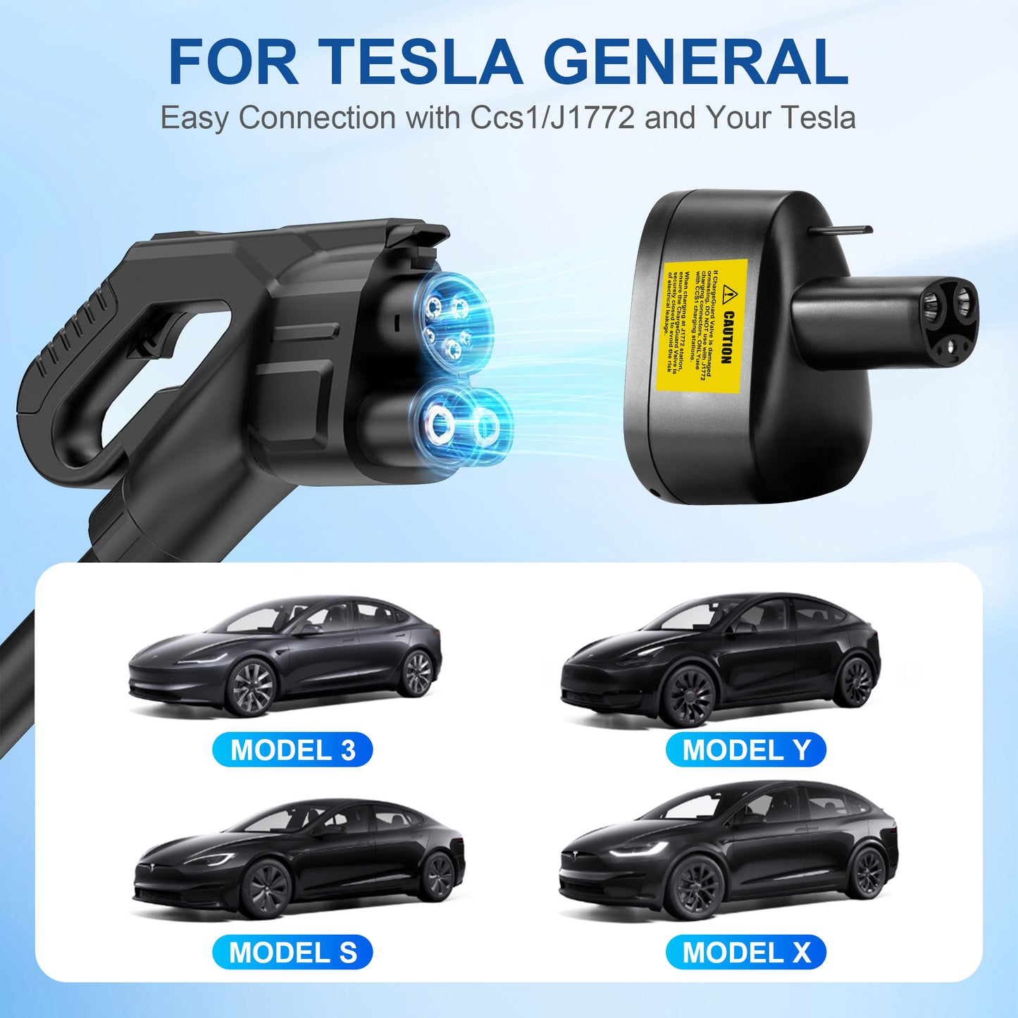 ADSAFE CCS1 to TESLA Adapter for Model 3/Y/s/x/,Max 250KW /250Amps ,Easy Connection to J1772