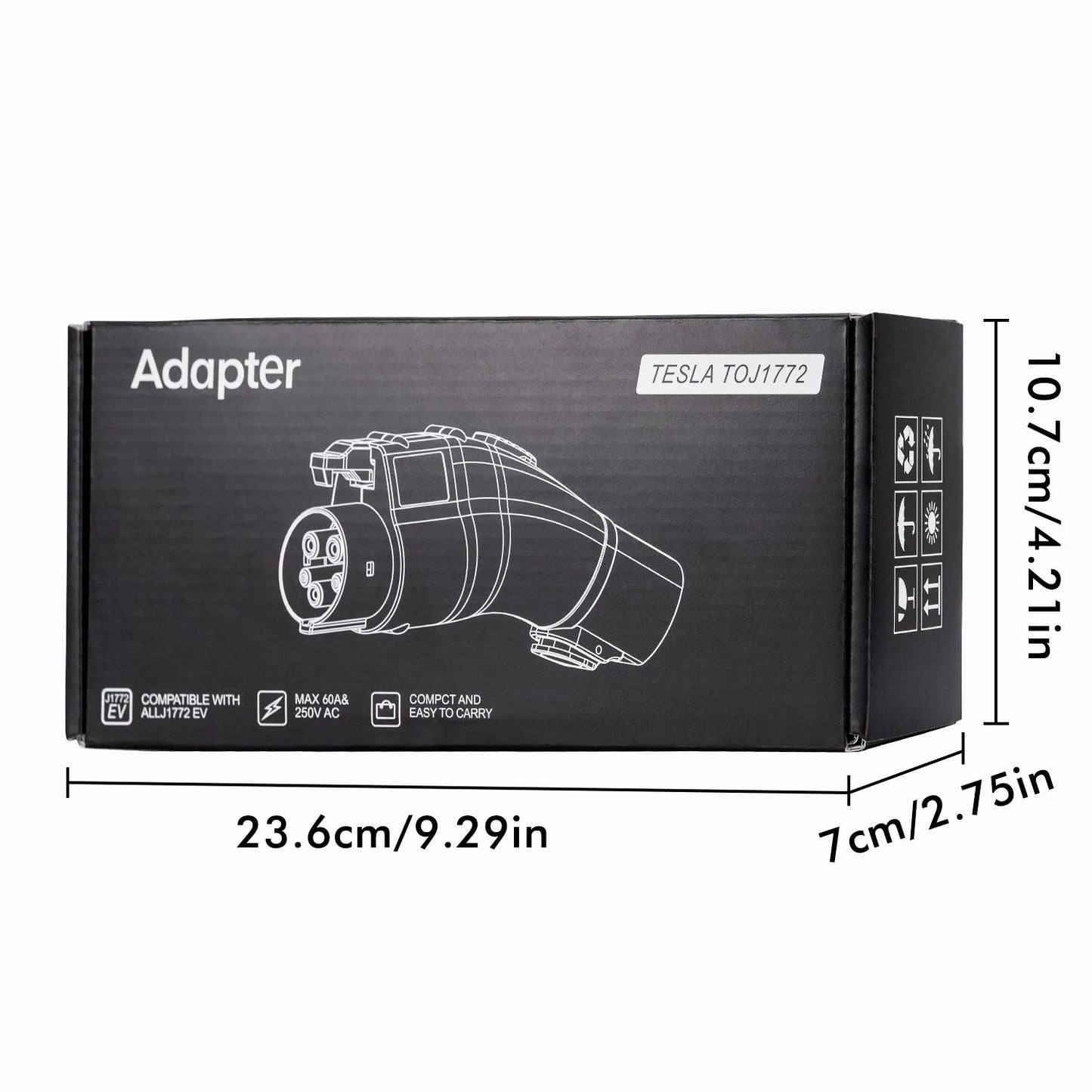 ADSAFE TSL to J1772 New Charger Adapter,Safety Certified TSL Adapter Fit for J1772 EVs-Black